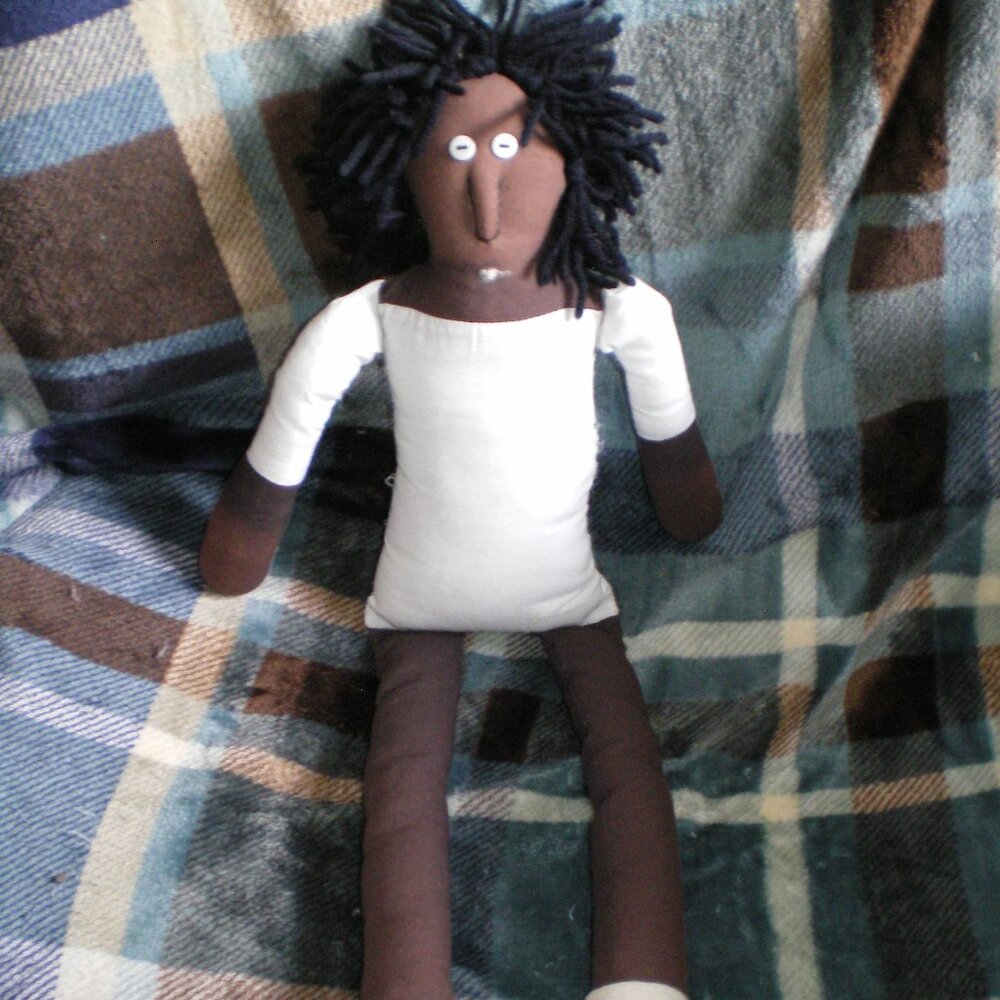 Handmade Primitive Black Americana Folk Rag Doll